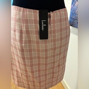 Lulu's Pink and White Pencil Skirt Knee-Length Casual